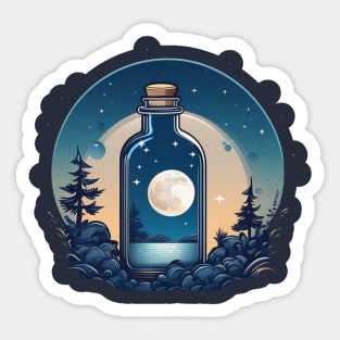 catching the moon in bottle Sticker